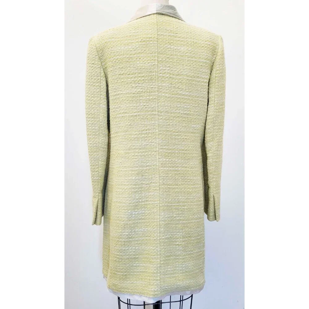 Sigrid Olsen Womens Long Jacket Sport Coat Orchid Moon Lime Green Cotton 10 NWT